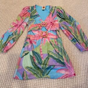Farm Rio Colorful Tropical Print Dress